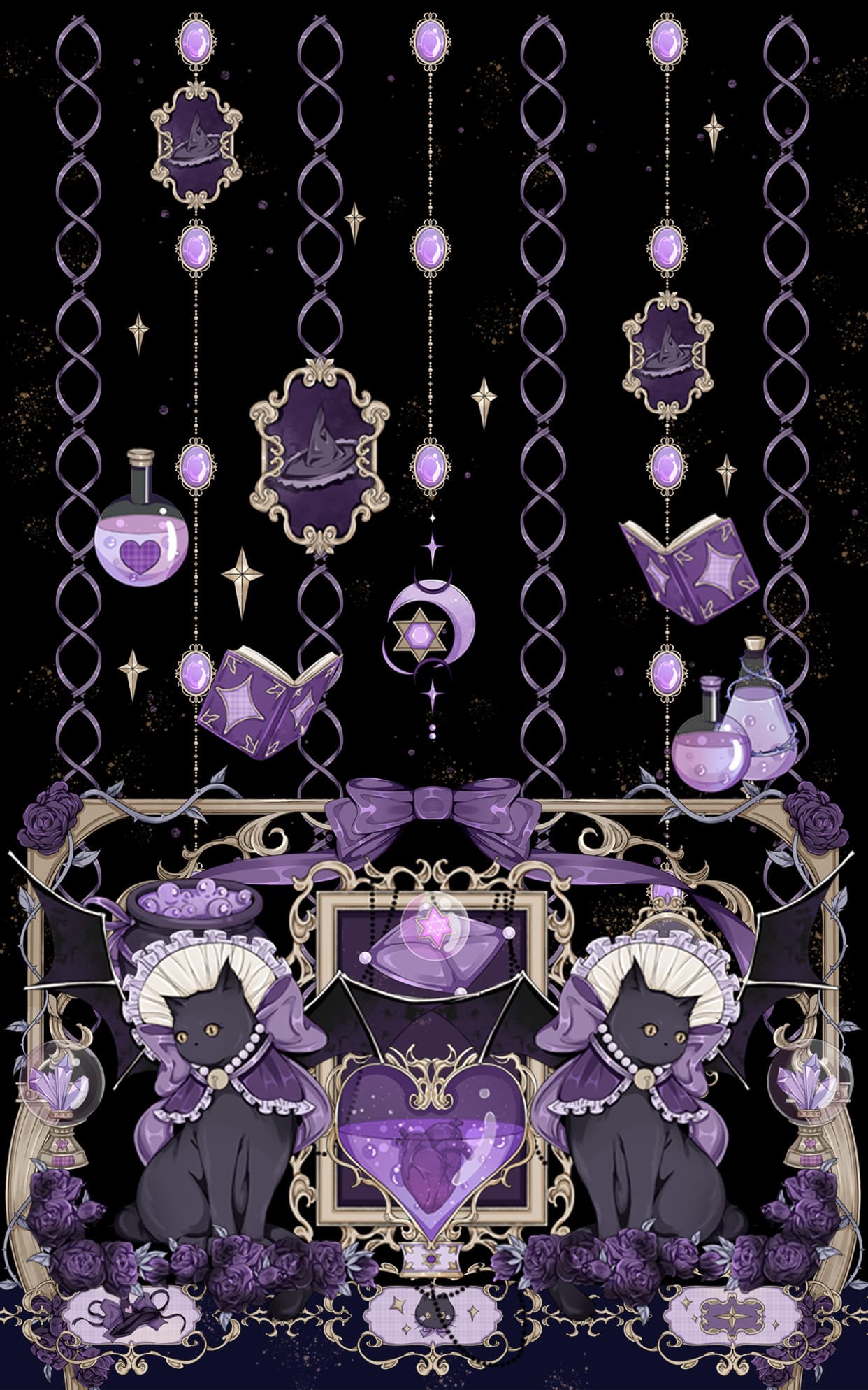 《魔法月影猫》表情包&高清壁纸，支持导入微信和QQ作为表情包-表情包小岛