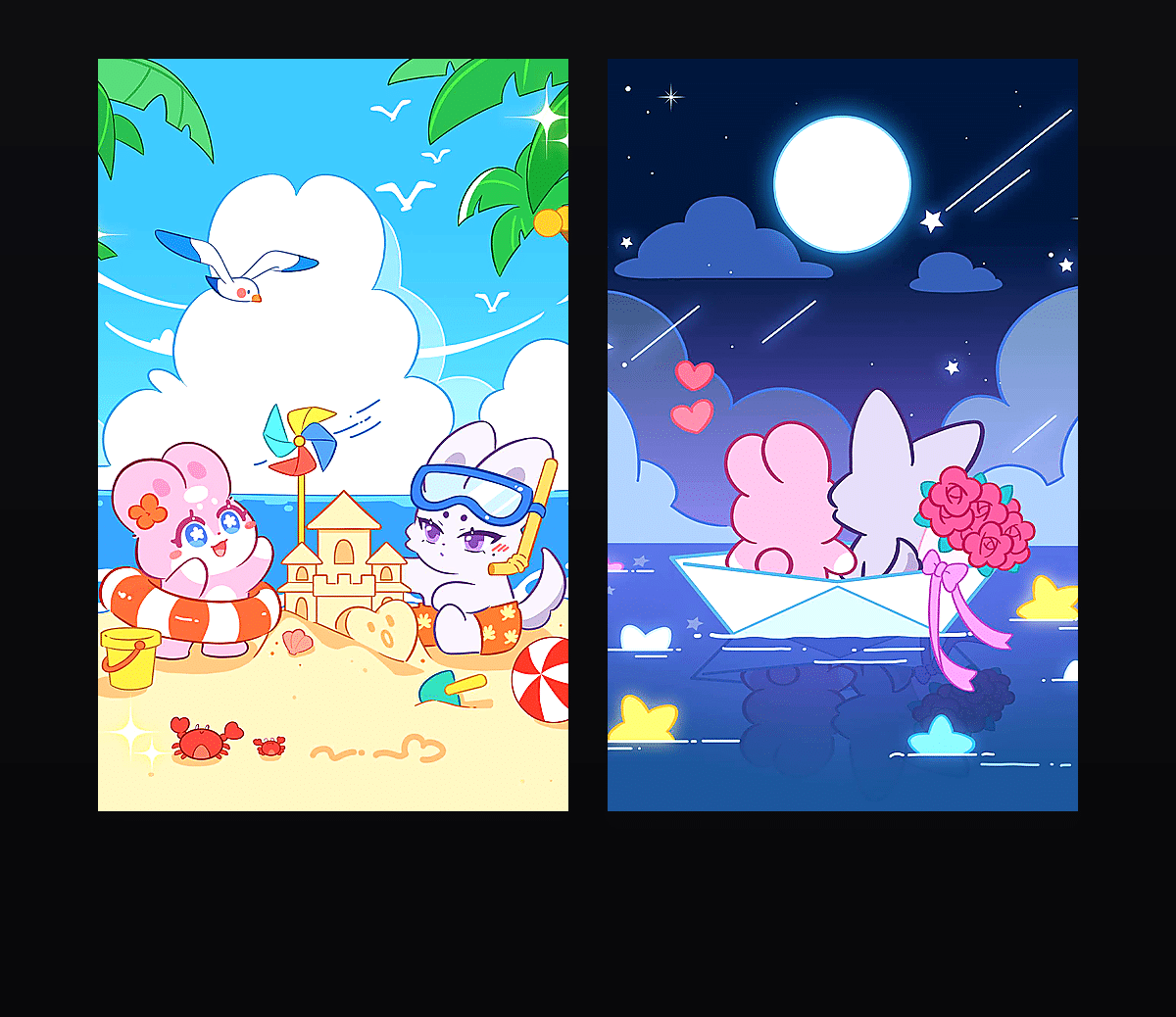 《平行月球 夏日凉凉》表情包&高清壁纸，支持导入微信和QQ作为表情包-表情包小岛