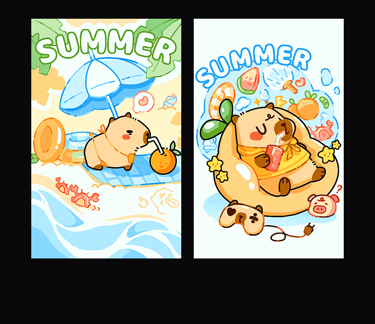 《豚豚的夏天》表情包&高清壁纸，支持导入微信和QQ作为表情包-表情包小岛