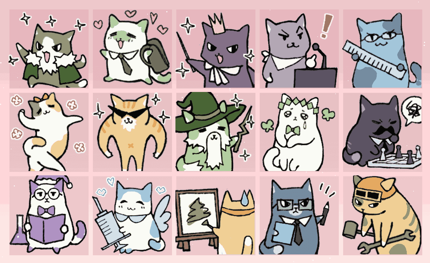 MBTI猫猫版 表情包预览