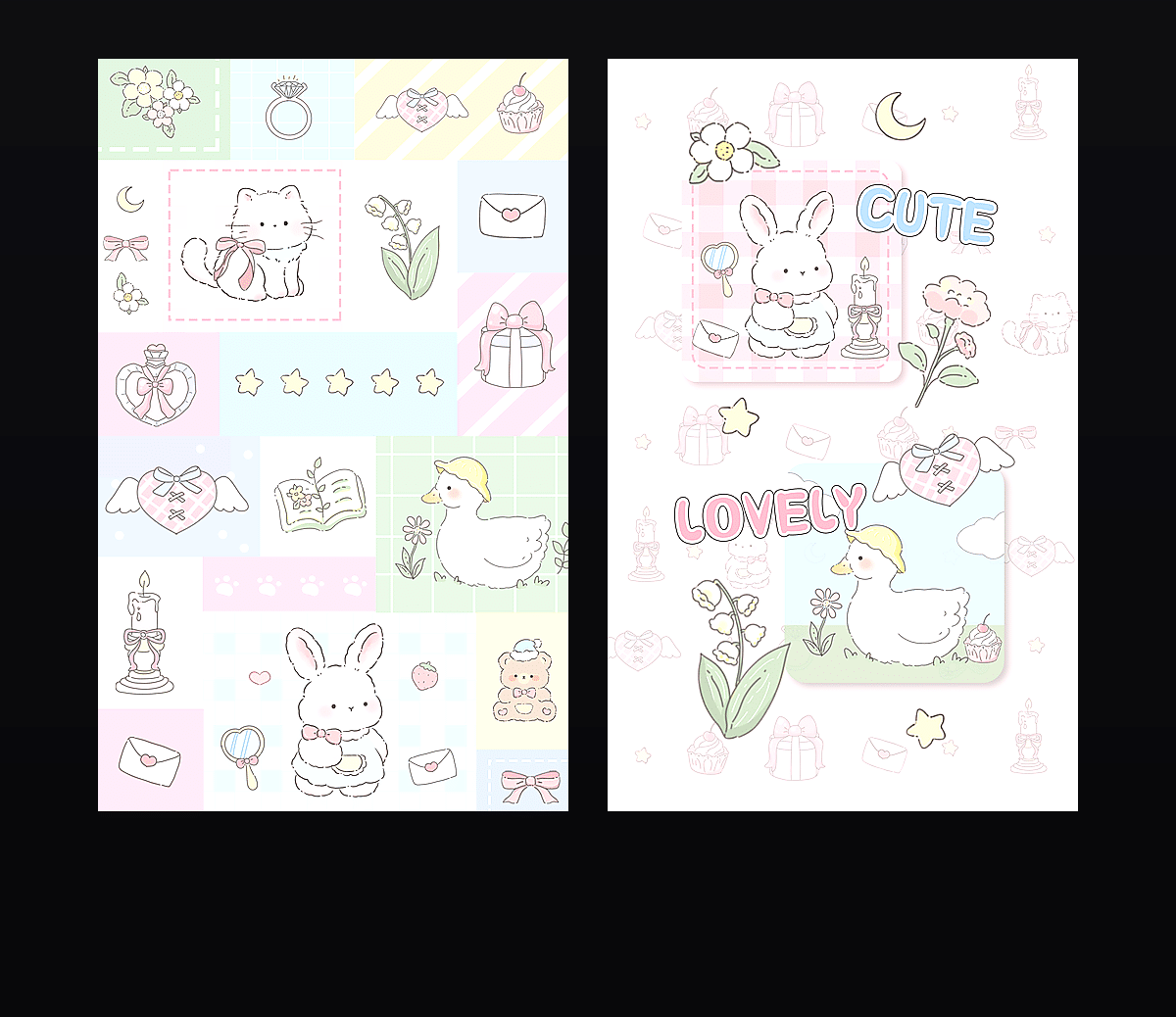 《马卡龙少女手账》表情包&高清壁纸，支持导入微信和QQ作为表情包-表情包小岛
