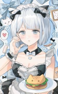 《女仆呆呆猫》表情包&高清壁纸，支持导入微信和QQ作为表情包-表情包小岛