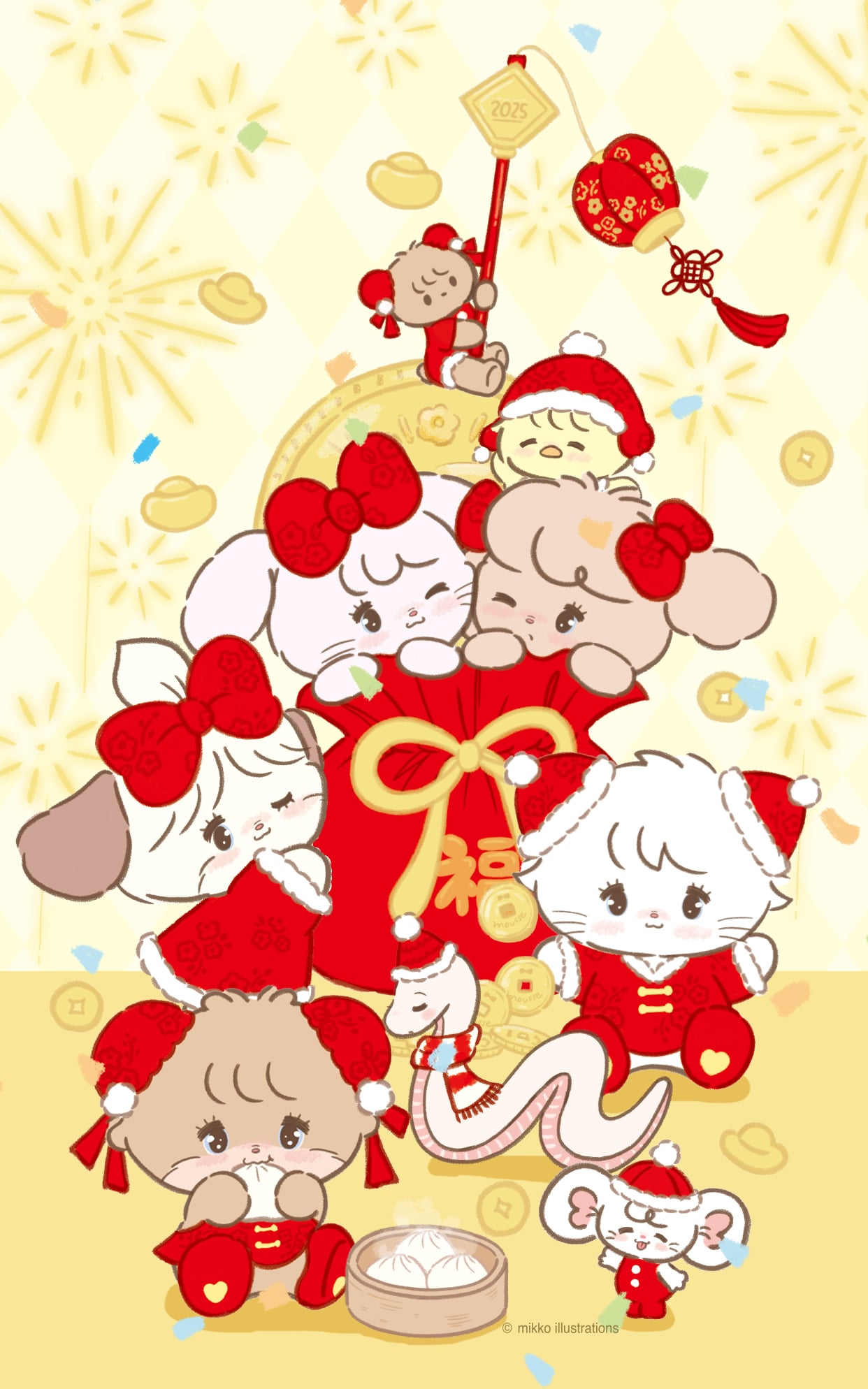 《新年mikko》表情包&高清壁纸，支持导入微信和QQ作为表情包-表情包小岛