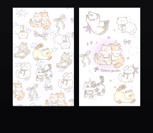 《治愈小猫紫》表情包&高清壁纸，支持导入微信和QQ作为表情包-表情包小岛