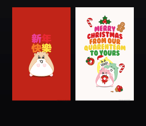 《HAMSTA快乐小仓鼠圣诞新年主题》表情包&高清壁纸，支持导入微信和QQ作为表情包-表情包小岛