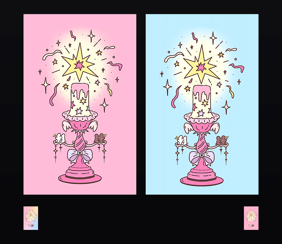 《许愿烟花蜡烛》表情包&高清壁纸，支持导入微信和QQ作为表情包-表情包小岛