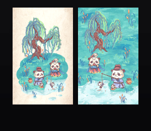 《熊猫雅集-初夏已立》表情包&高清壁纸，支持导入微信和QQ作为表情包-表情包小岛