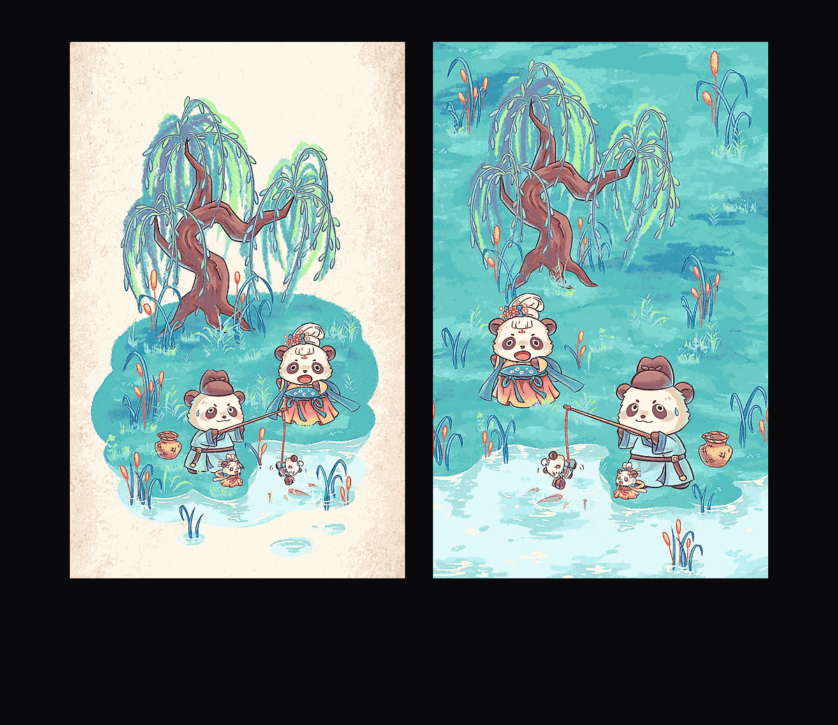 《熊猫雅集-初夏已立》表情包&高清壁纸，支持导入微信和QQ作为表情包-表情包小岛