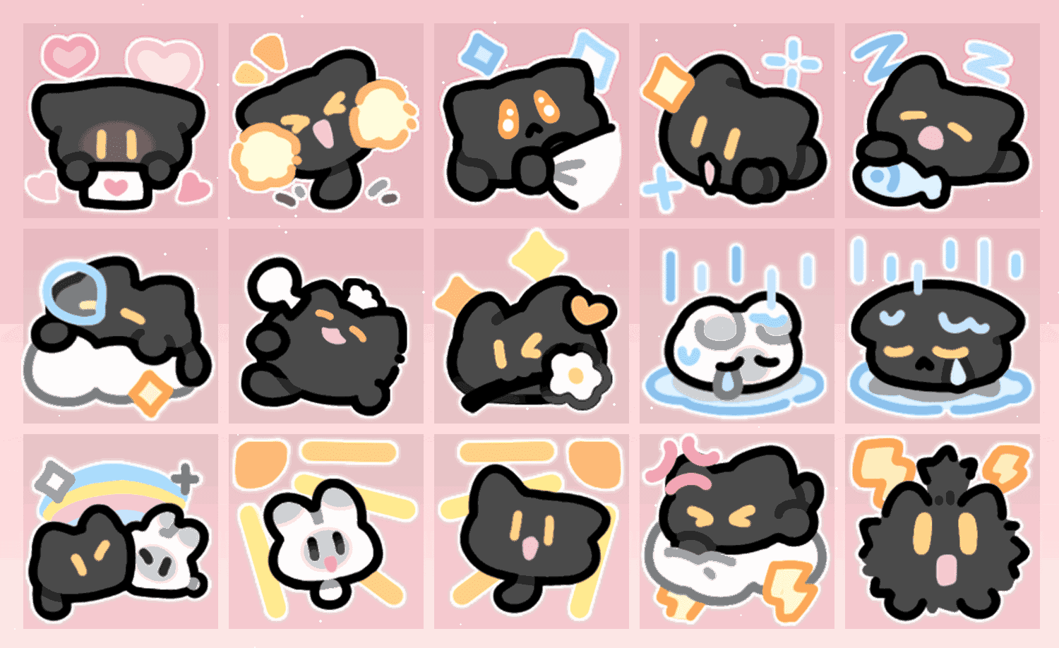 雨天小黑猫 表情包预览