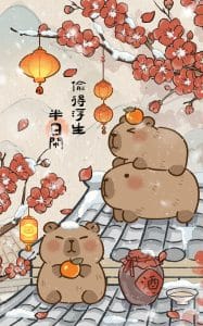 《卡皮巴拉·踏雪寻梅》表情包&高清壁纸，支持导入微信和QQ作为表情包-表情包小岛