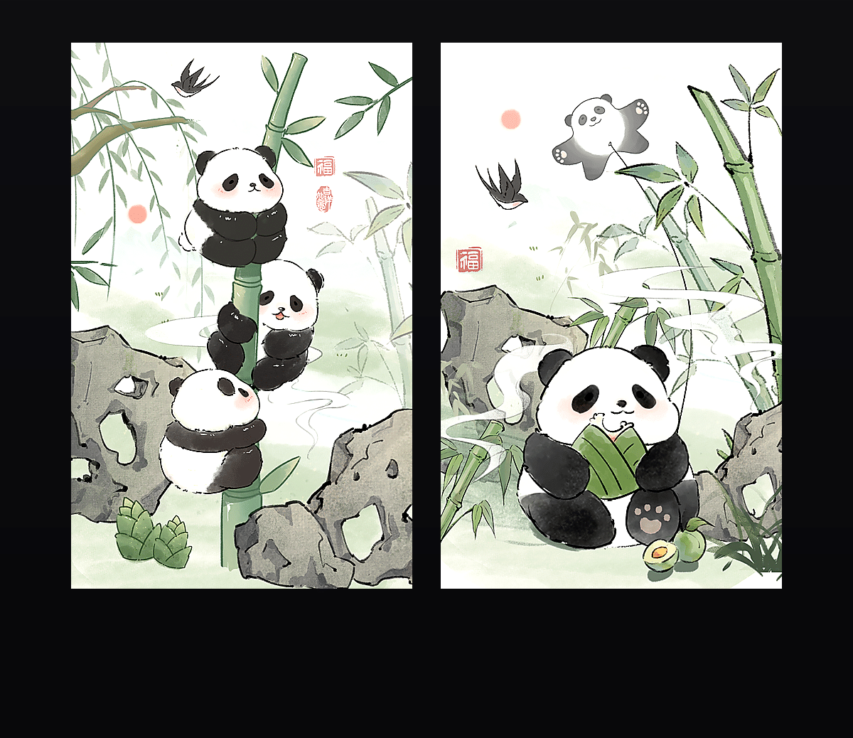 《最最可爱的熊猫猫·端午特辑》表情包&高清壁纸，支持导入微信和QQ作为表情包-表情包小岛