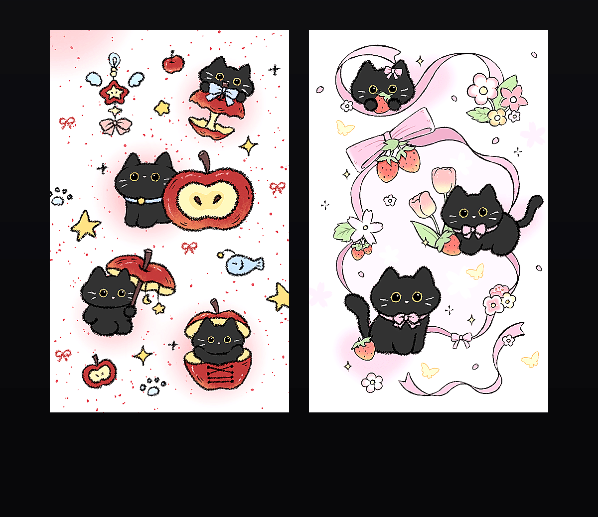 《奶油苹果猫》表情包&高清壁纸，支持导入微信和QQ作为表情包-表情包小岛