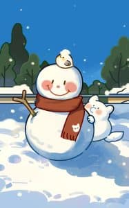 《你想不想堆个雪人》表情包&高清壁纸，支持导入微信和QQ作为表情包-表情包小岛