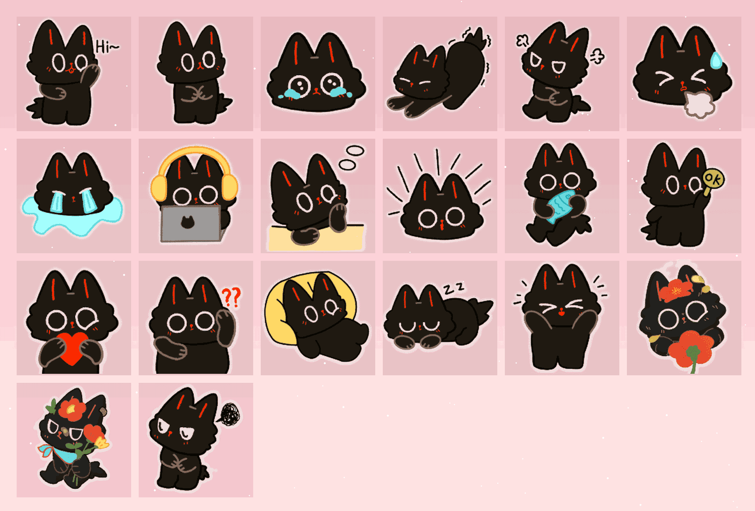 春日小黑猫 表情包预览