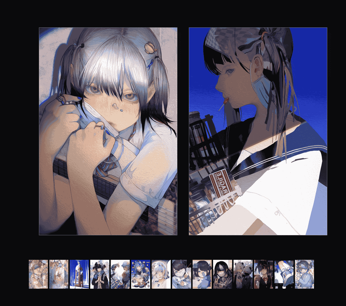 《mikasamu·蓝夏收藏集》表情包&高清壁纸，支持导入微信和QQ作为表情包-表情包小岛