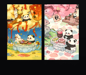 《最最可爱的熊猫猫·花月夜》表情包&高清壁纸，支持导入微信和QQ作为表情包-表情包小岛