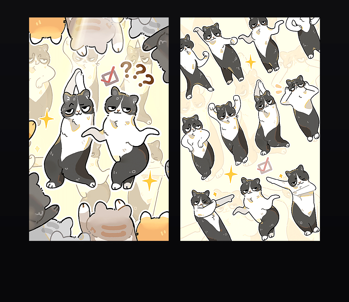 《跳舞meme奶牛猫》表情包&高清壁纸，支持导入微信和QQ作为表情包-表情包小岛