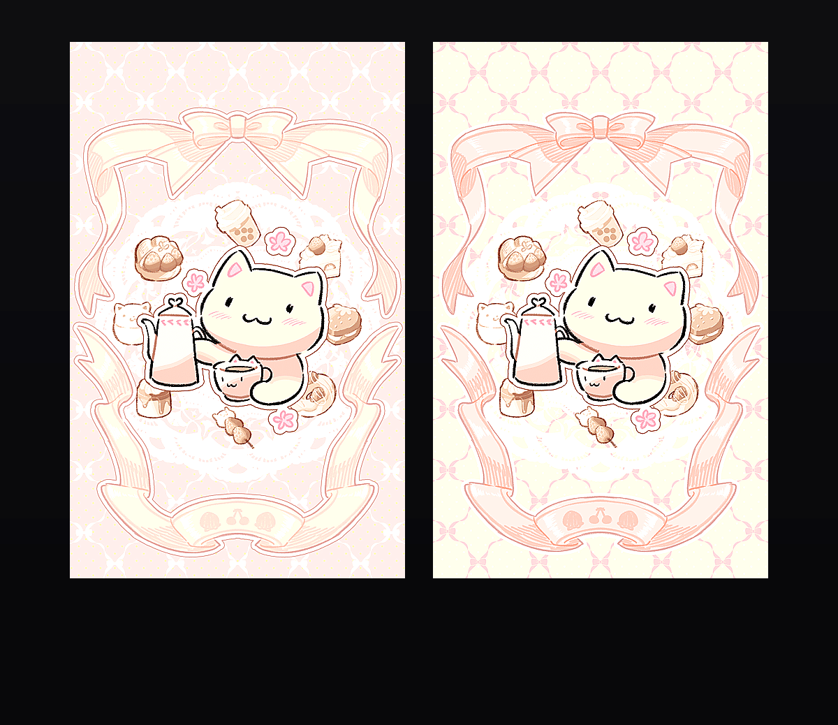 《奶茶甜点猫 白兰装扮001》表情包&高清壁纸，支持导入微信和QQ作为表情包-表情包小岛