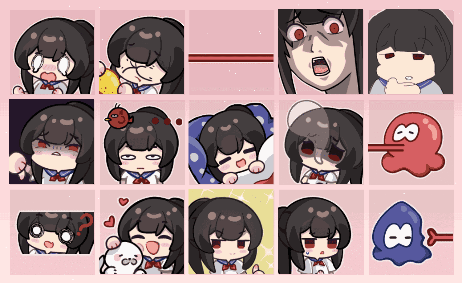 靛蓝少女 表情包预览