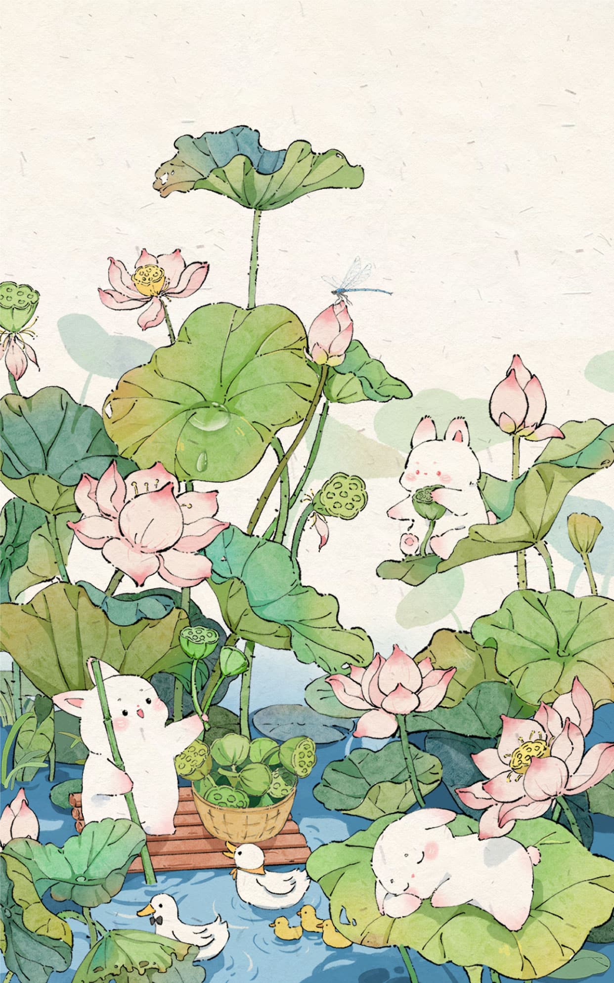 《兔兔藕花深处》表情包&高清壁纸，支持导入微信和QQ作为表情包-表情包小岛