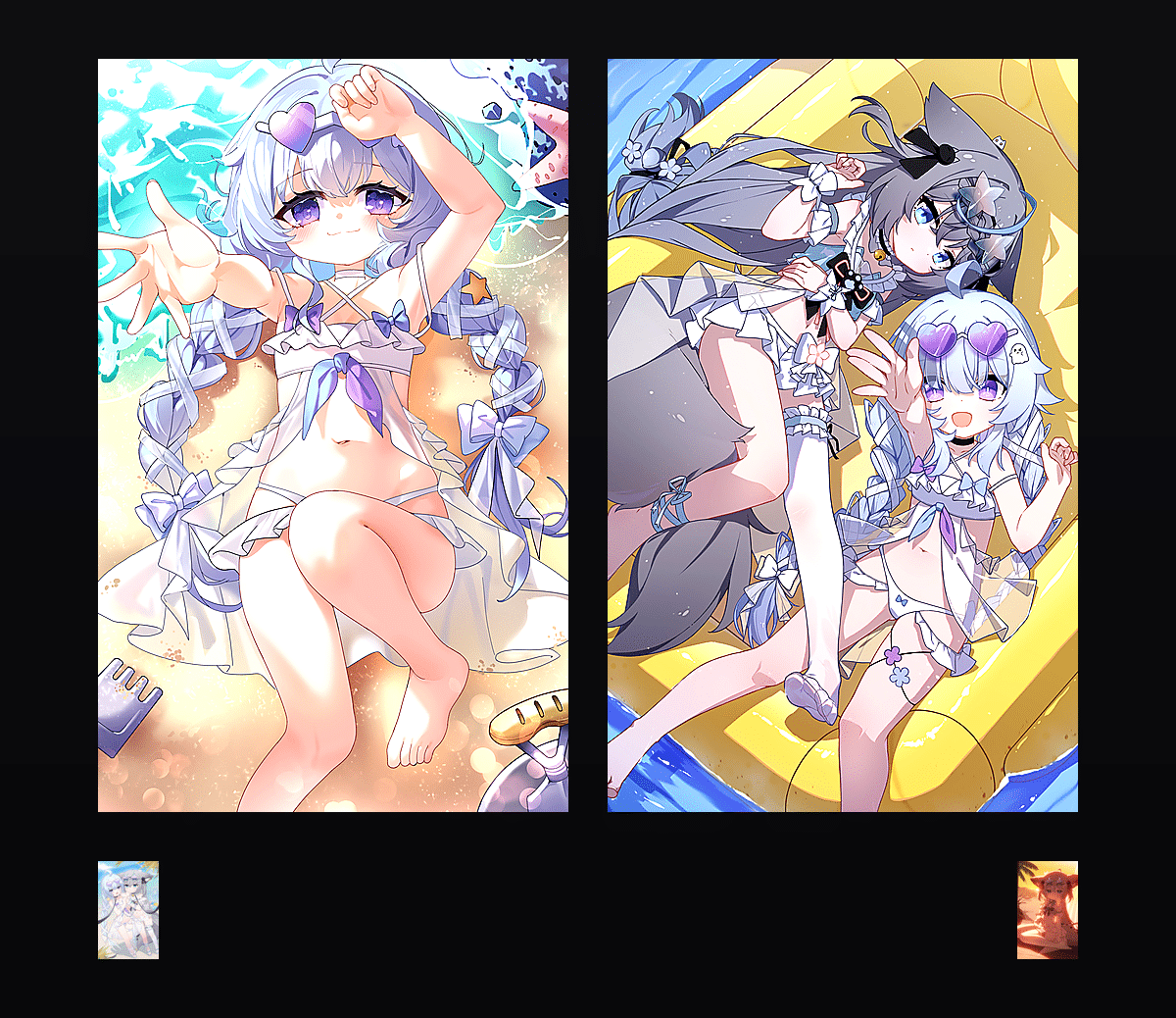 《夏日泳装-白梨与盐月》表情包&高清壁纸，支持导入微信和QQ作为表情包-表情包小岛