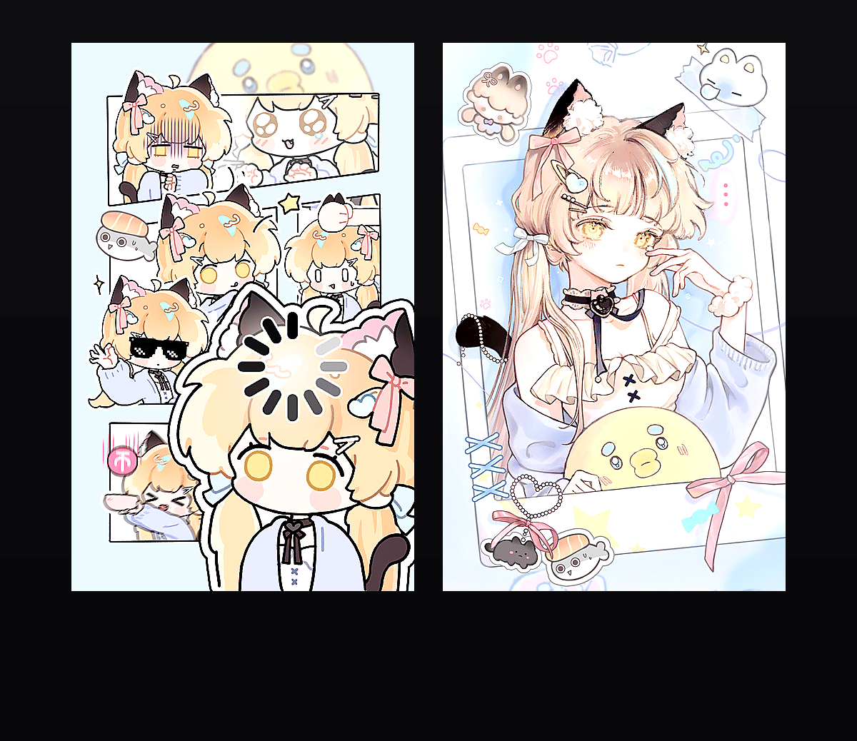 《海盐猫猫少女》表情包&高清壁纸，支持导入微信和QQ作为表情包-表情包小岛