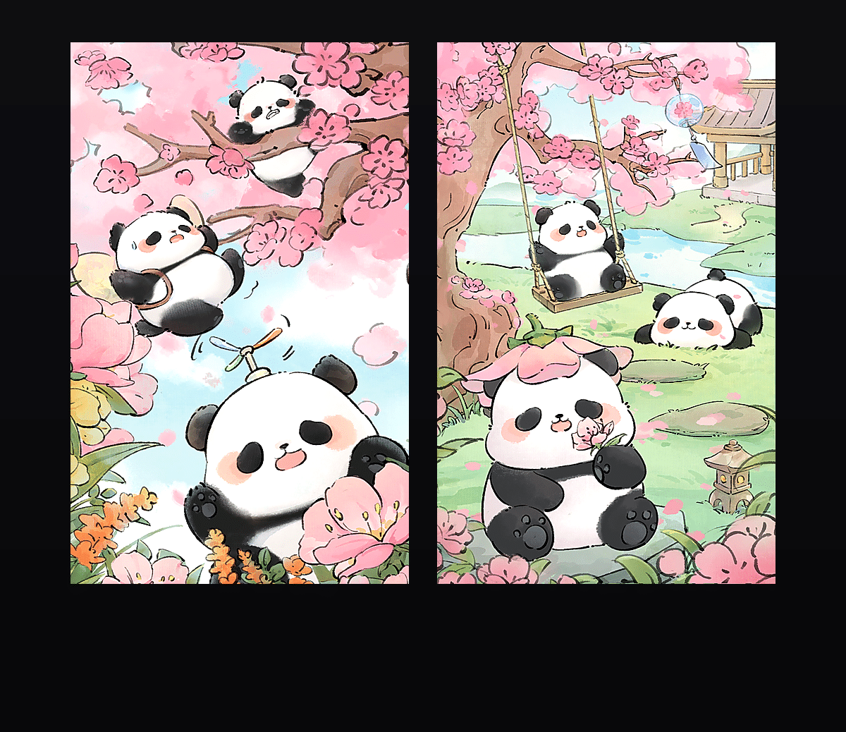 《春日灿烂大熊猫》表情包&高清壁纸，支持导入微信和QQ作为表情包-表情包小岛