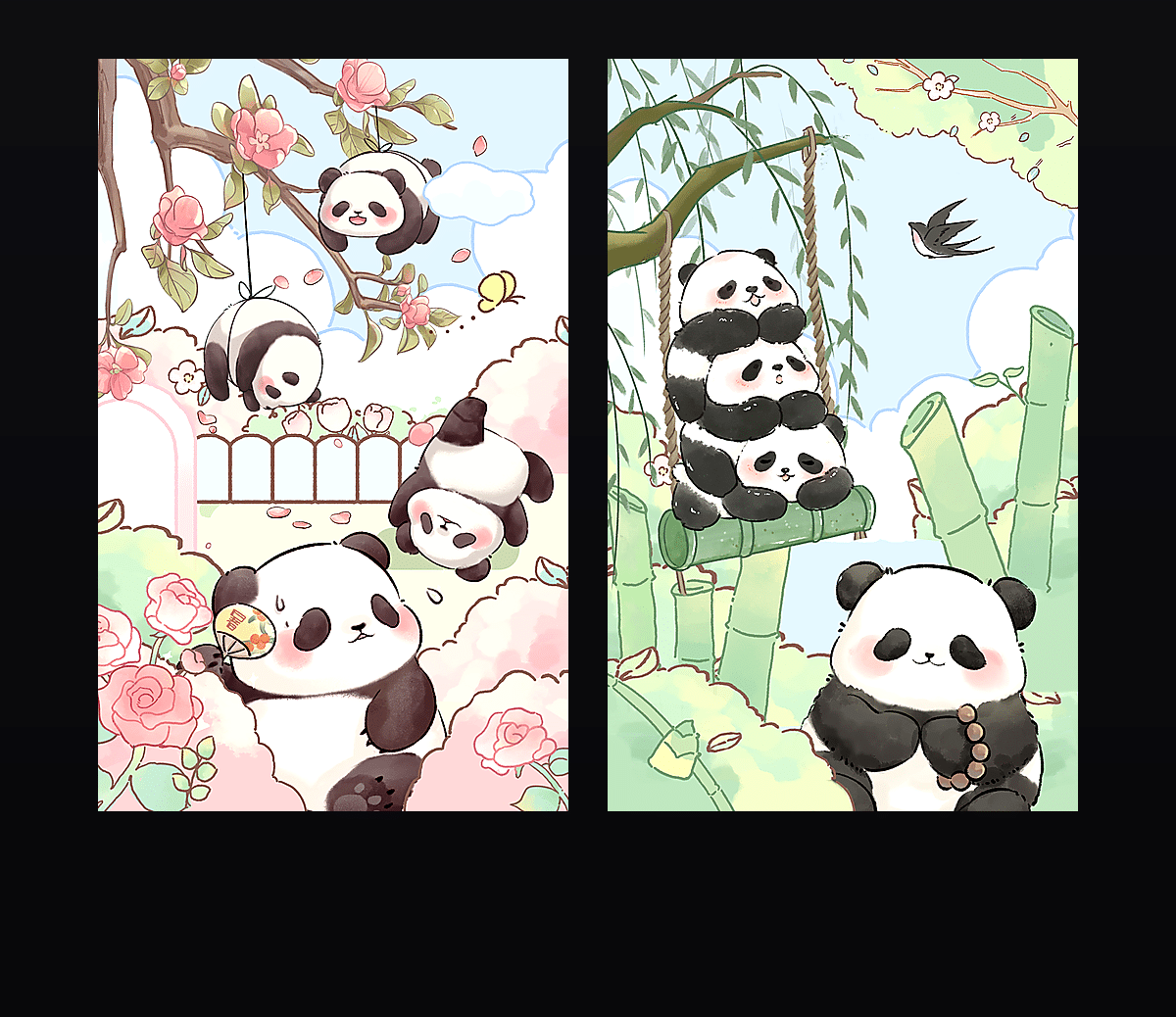 《熊猫花园》表情包&高清壁纸，支持导入微信和QQ作为表情包-表情包小岛