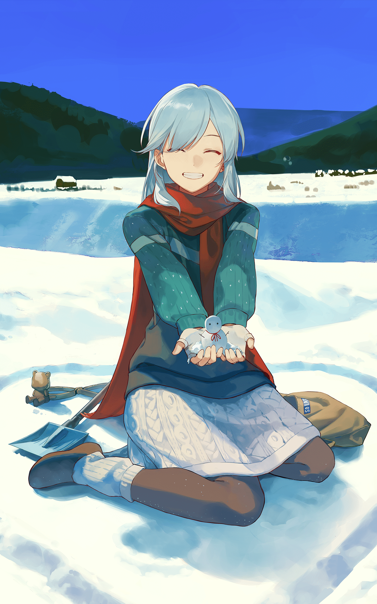 《少女与雪人》表情包&高清壁纸，支持导入微信和QQ作为表情包-表情包小岛