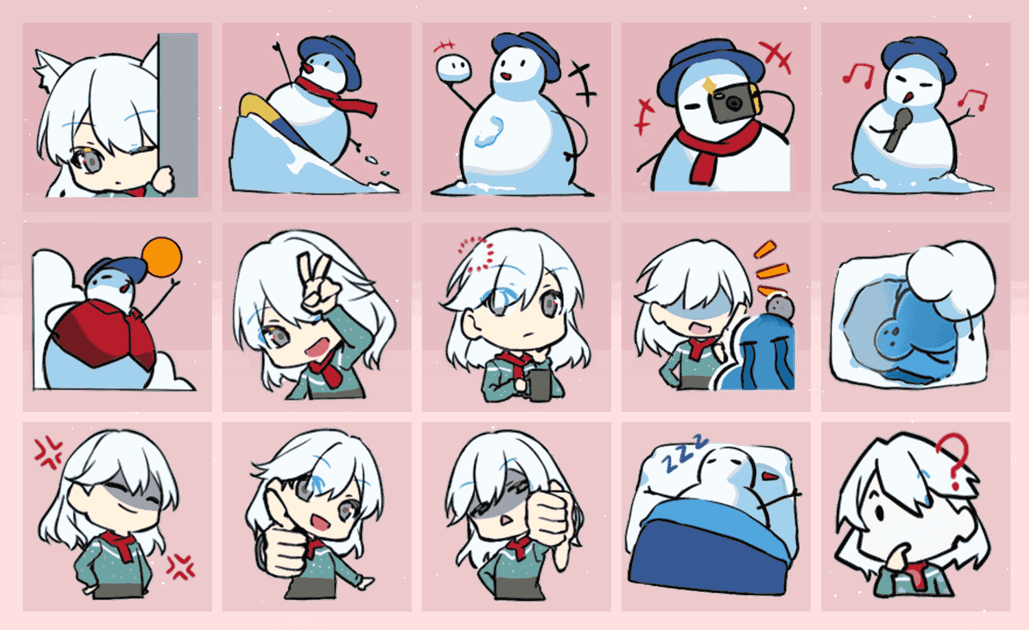 少女与雪人 表情包预览
