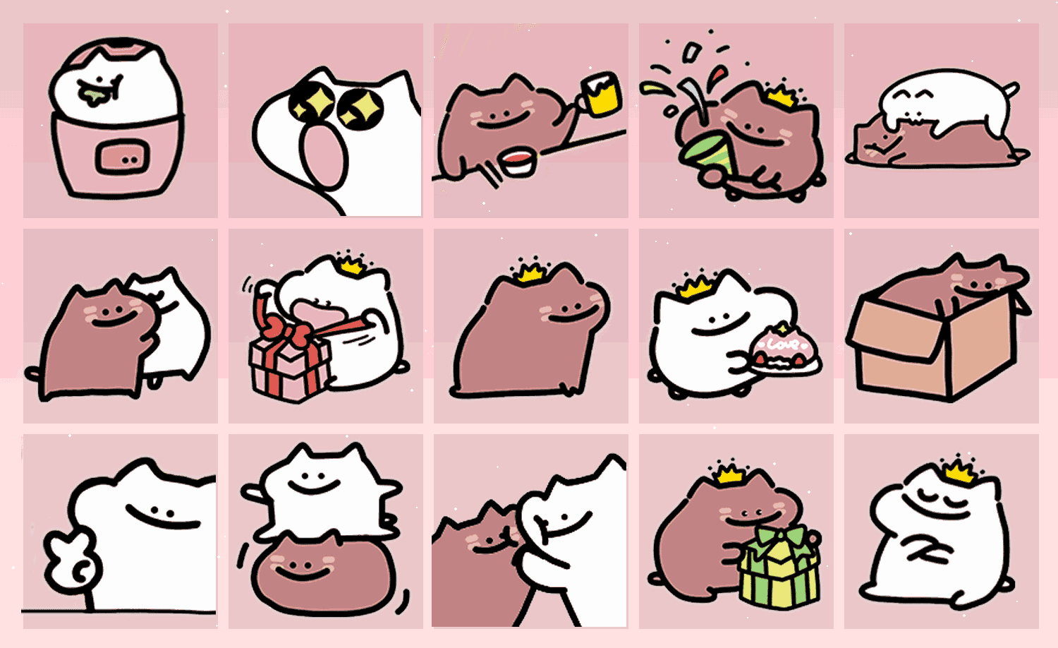 黏糊小猫生日快乐 表情包预览