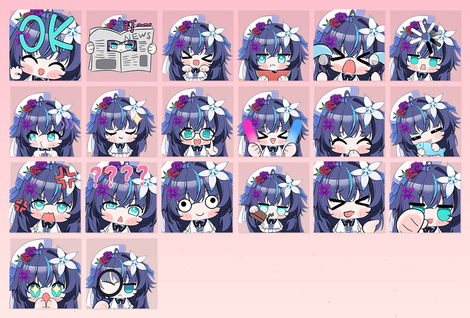 雅尾墨沫·墨上花开 表情包预览