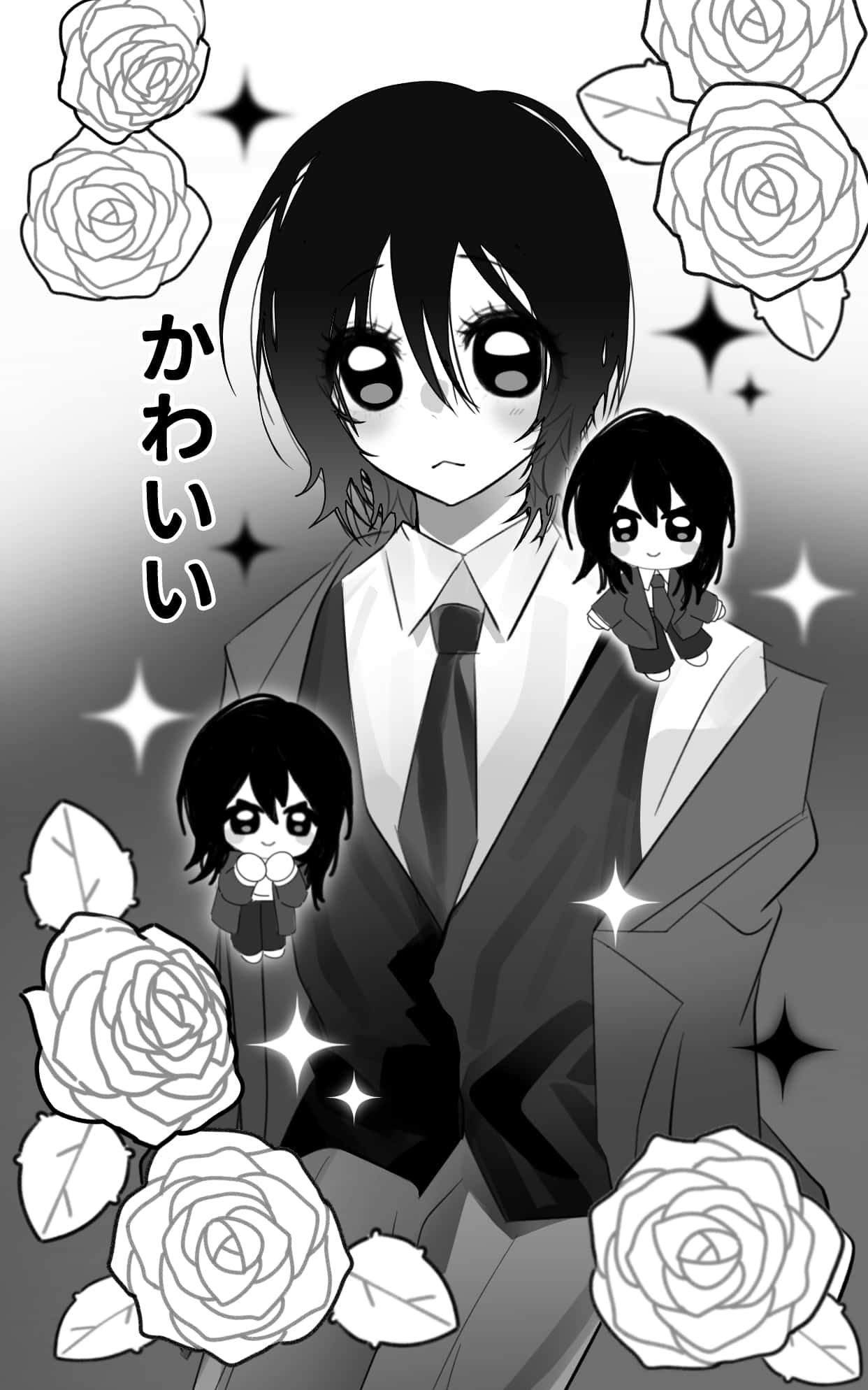 《黑白漫画蔷薇少女》表情包&高清壁纸，支持导入微信和QQ作为表情包-哔哩小岛