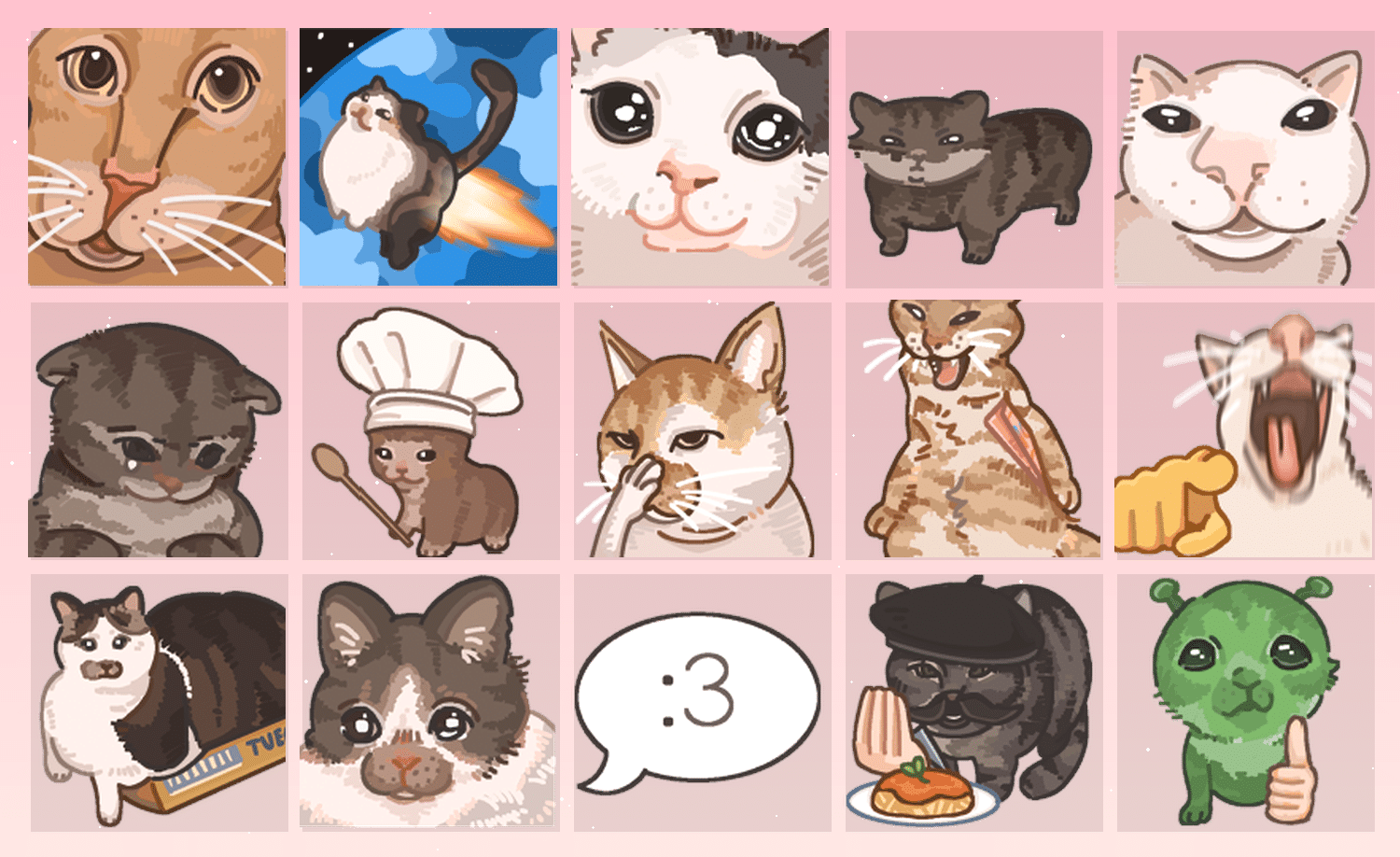 喵桑 哈吉仙人 表情包预览