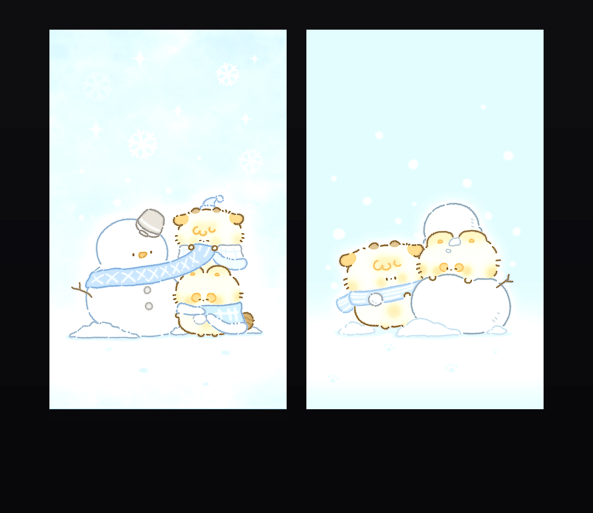 《冬日棉棉和咩咩》表情包&高清壁纸，支持导入微信和QQ作为表情包-哔哩小岛